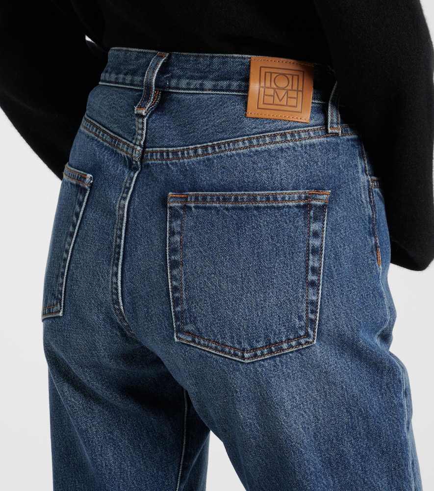 Mid-Rise Twisted-Seam Straight Jeans