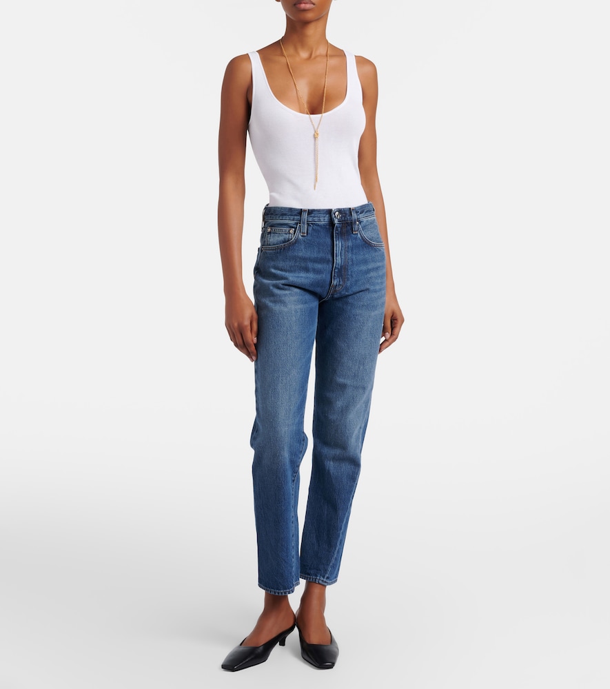 Mid-Rise Straight Jeans