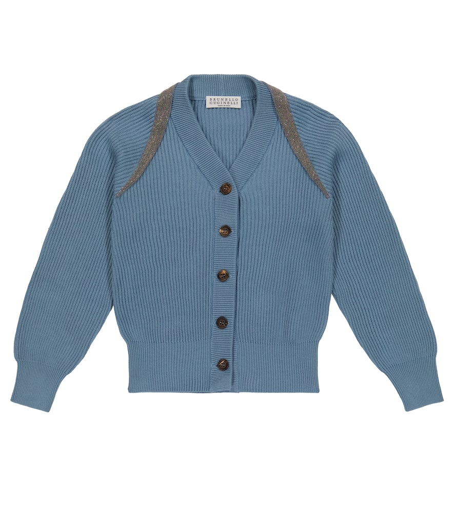 Brunello Cucinelli Kids Embellished cotton cardigan