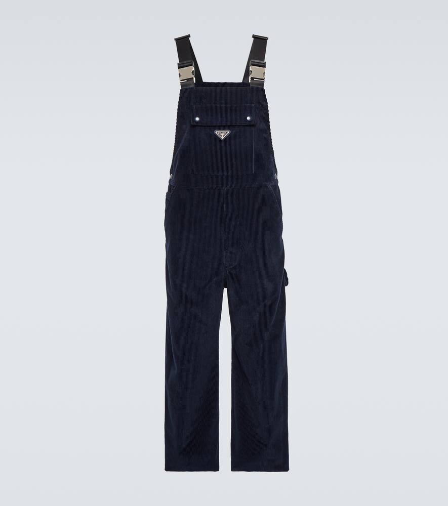 Prada Ribbed velvet overalls