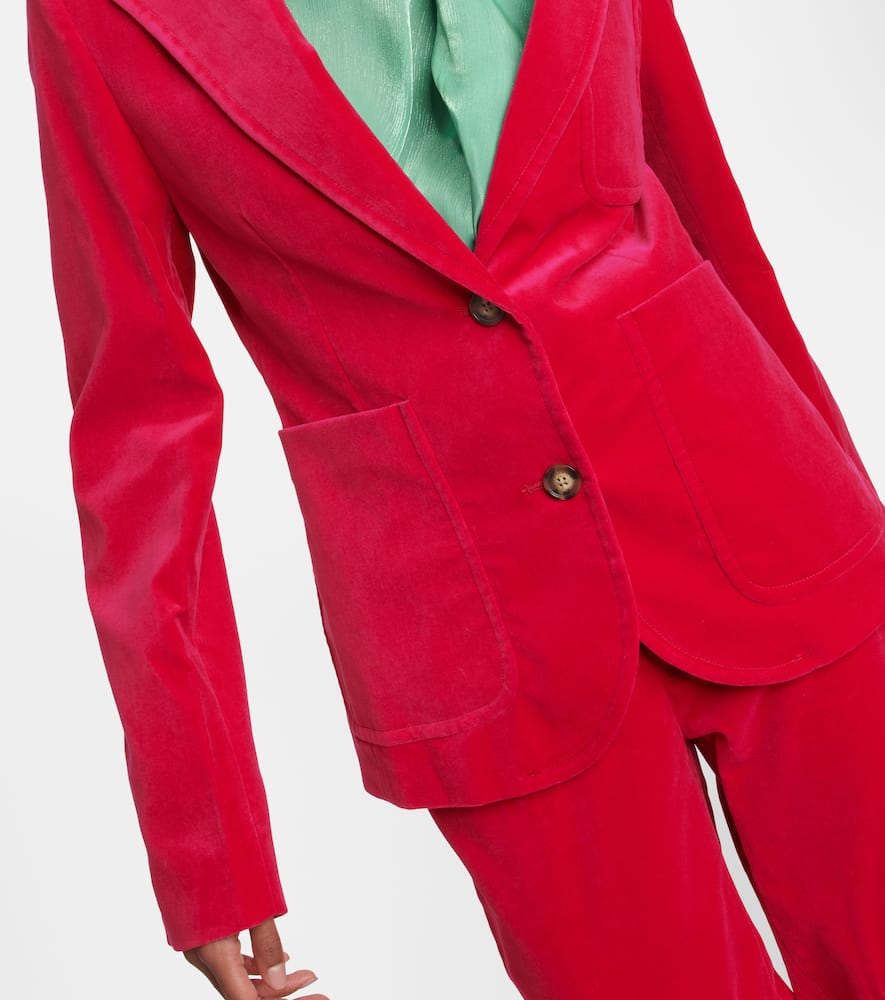 Shop Victoria Beckham Single-breasted Velvet Blazer In Hot Pink