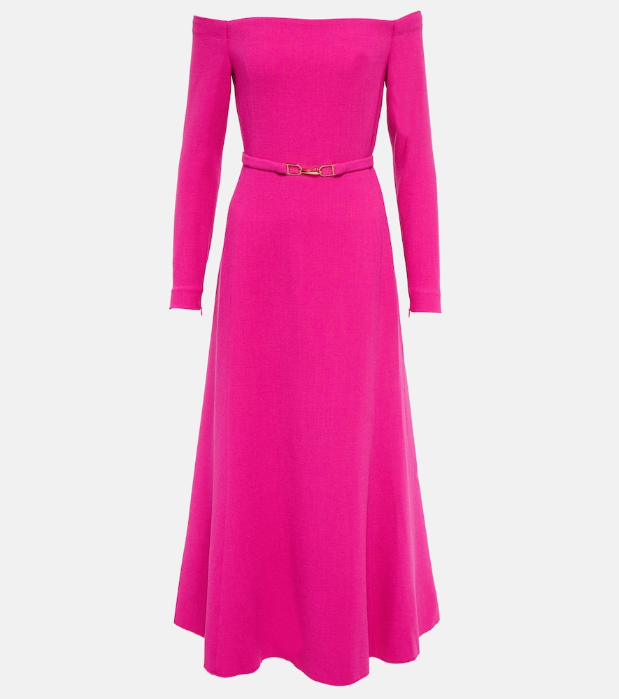 Gabriela Hearst Midikleid Aus Wolle In Fuchsia