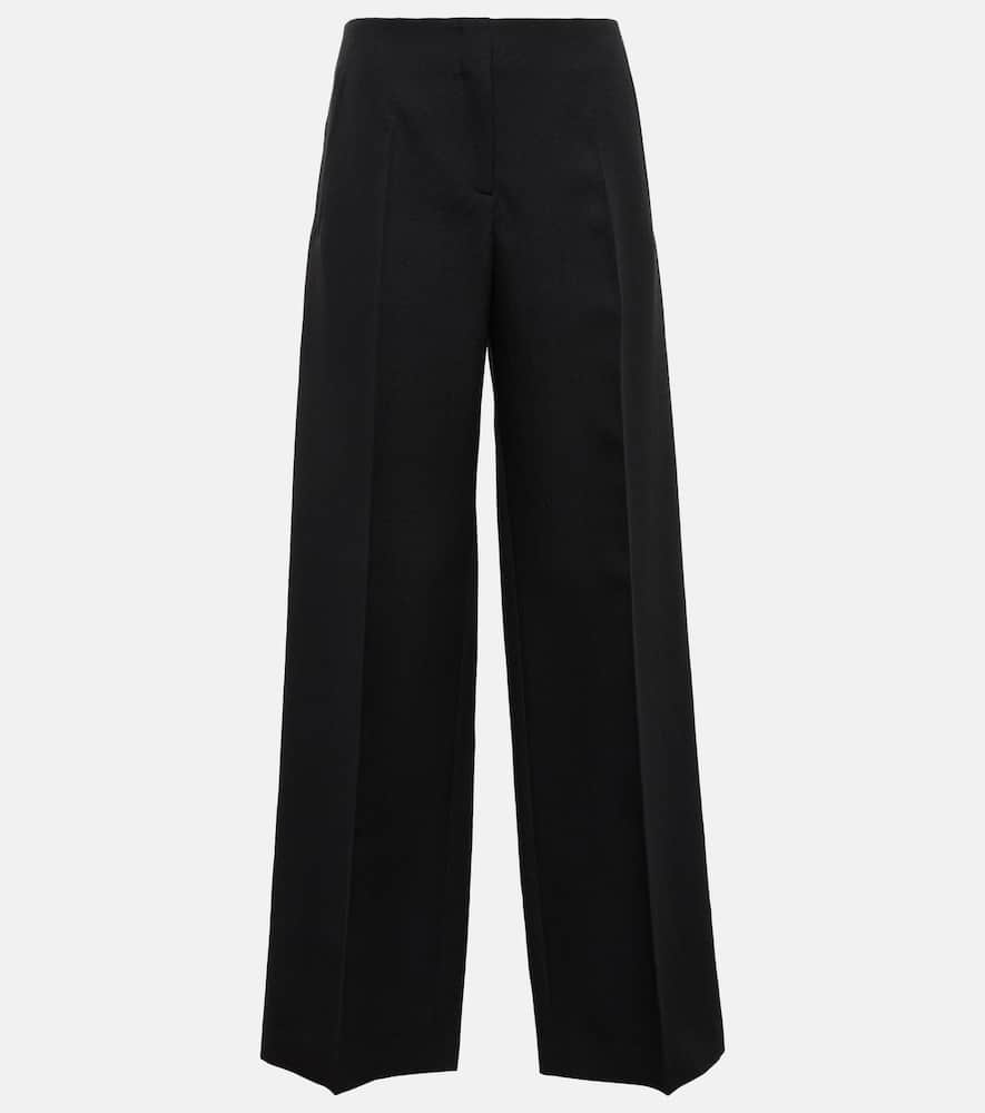The Row Pipa Wool And Silk Wide-leg Pants In Black