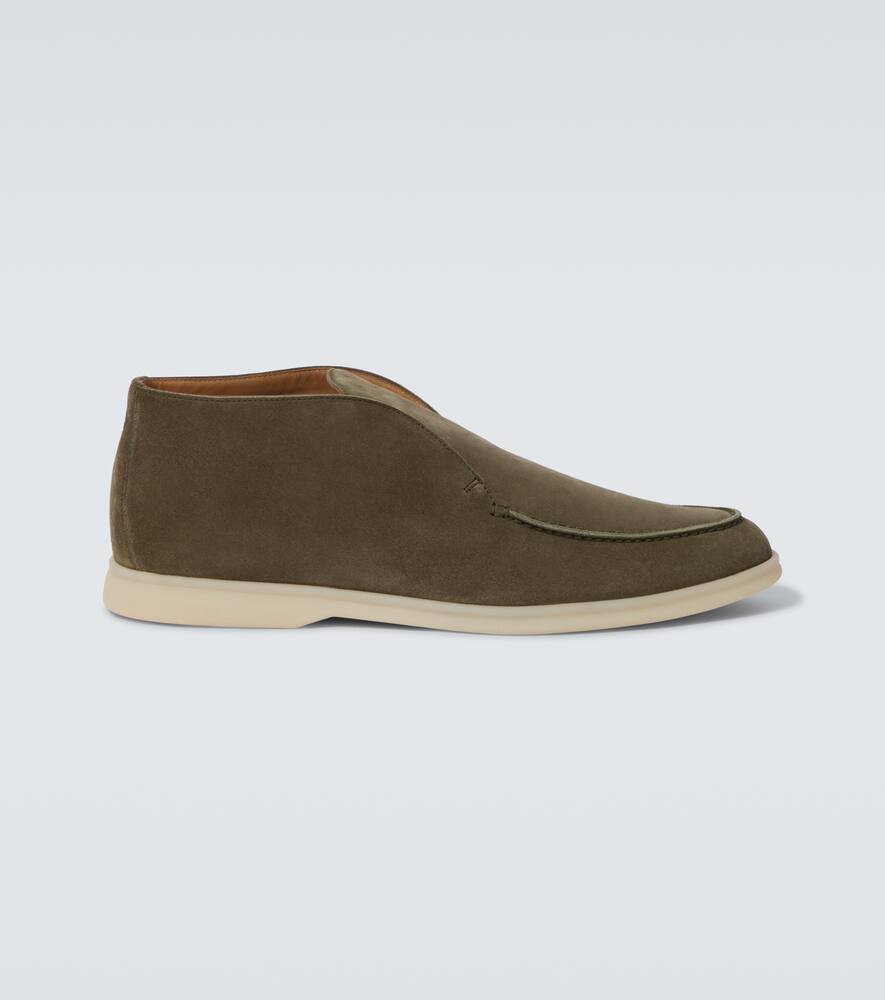 LORO PIANA OPEN WALK SUEDE ANKLE BOOTS