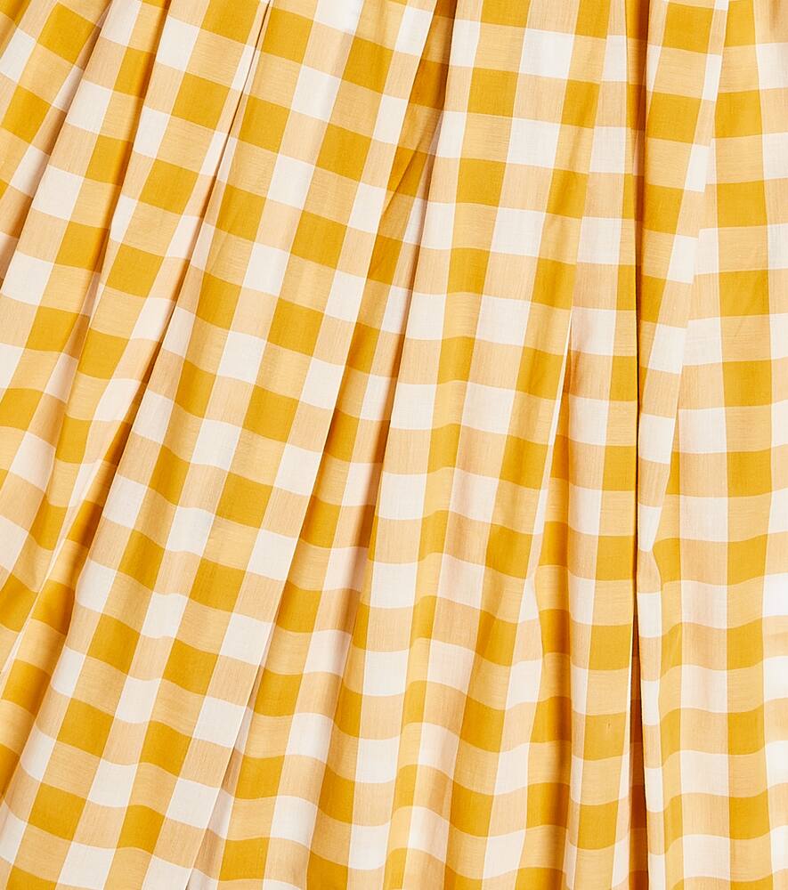 Paade Mode Gingham Cotton Playsuit In Alex Yellow