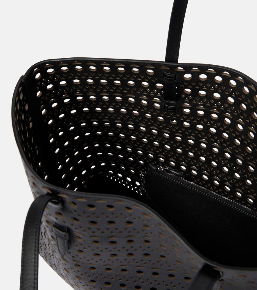 Alaïa Le Mina 44 Vienne Leather Tote Bag In Black