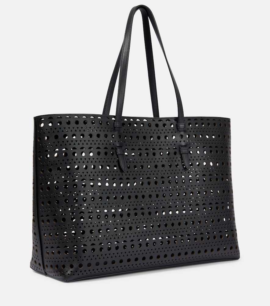 Alaïa Le Mina 44 Vienne Leather Tote Bag In Black