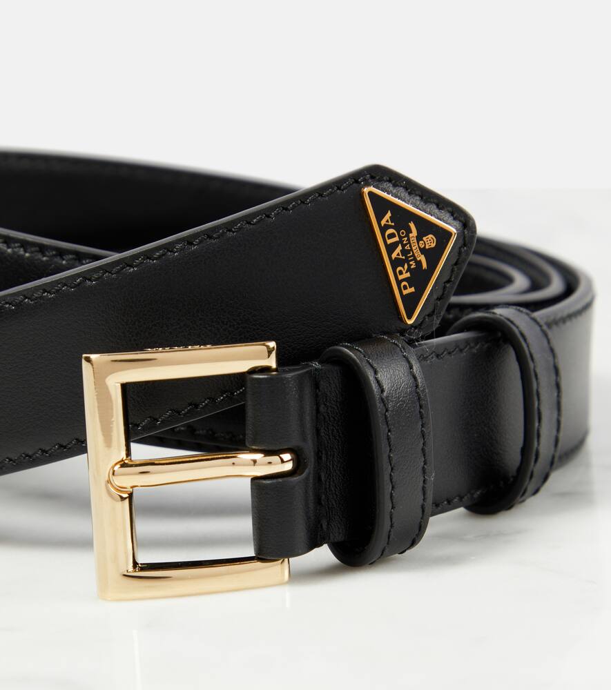 Prada Leather Belt In Black