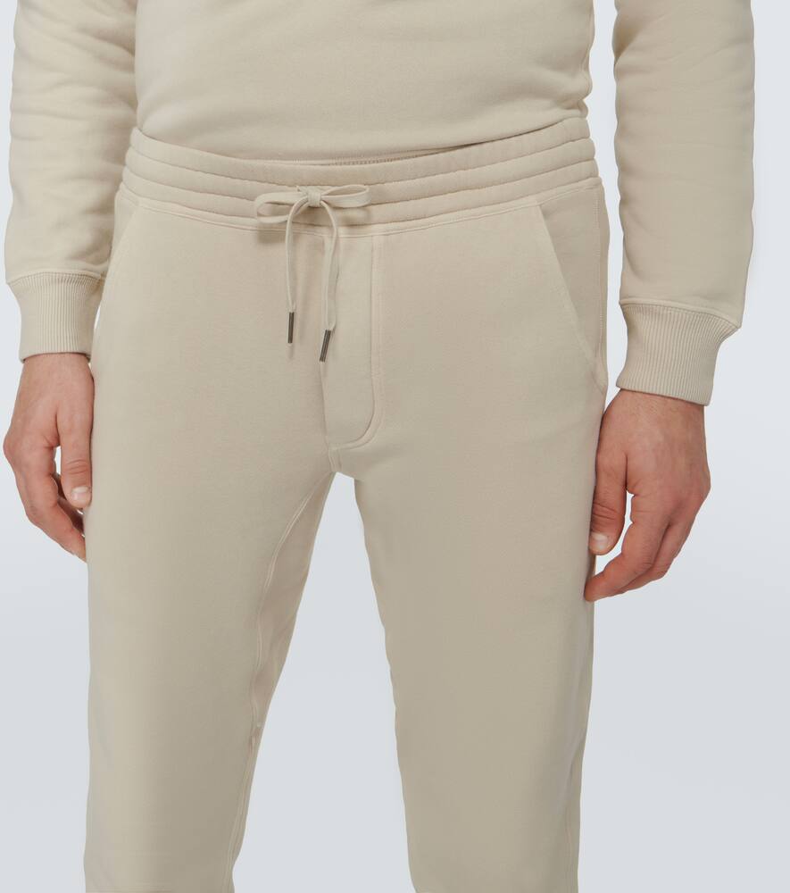 Tom Ford Tapered Garment-dyed Cotton-jersey Sweatpants In Beige