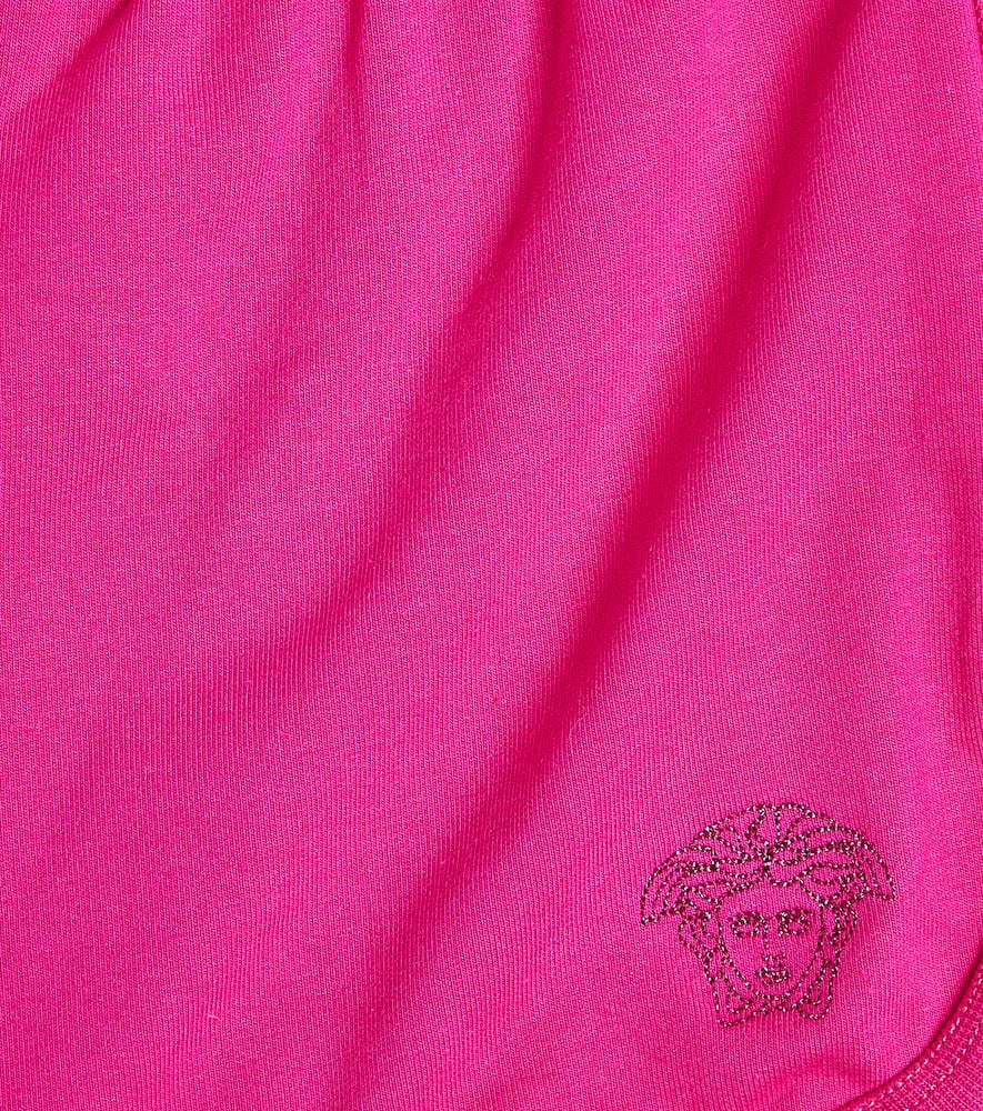 Versace Greca Cotton-blend Jersey Shorts In Pink