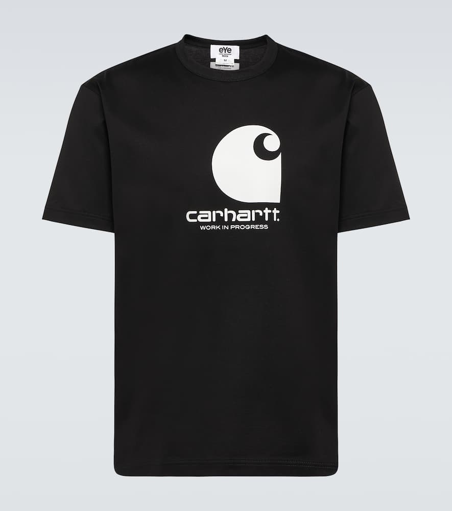 Shop Junya Watanabe X Carhartt Logo Cotton Jersey T-shirt In Black