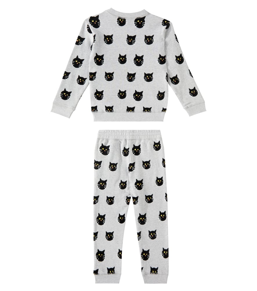 Stella Mccartney Printed Cotton Sweatshirt And Sweatpants Set In Grey
