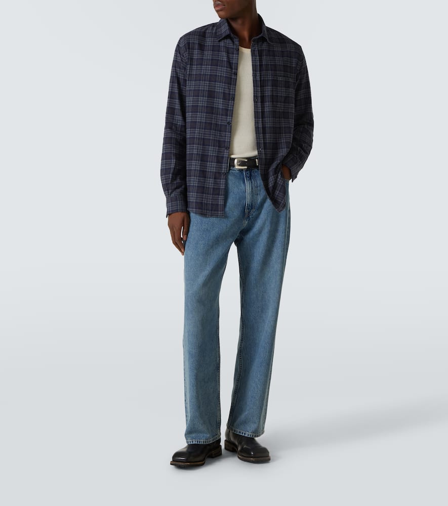 Sunspel Checked cotton flannel shirt