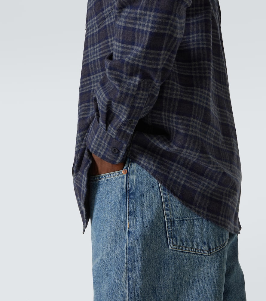 Sunspel Checked cotton flannel shirt