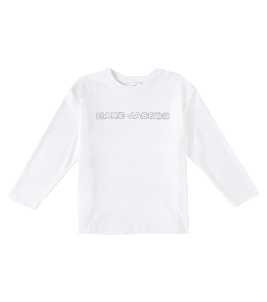 Marc Jacobs Kids Logo crystal-embellished cotton top