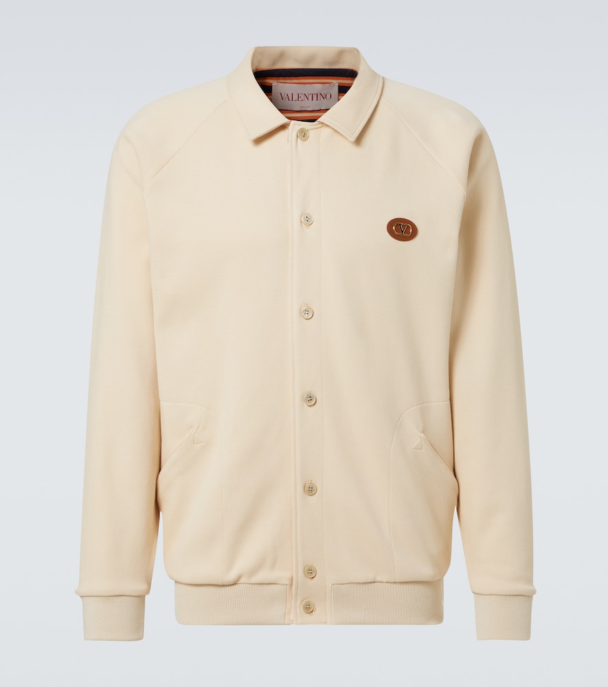 Valentino Cotton-blend Cardigan In Neutral