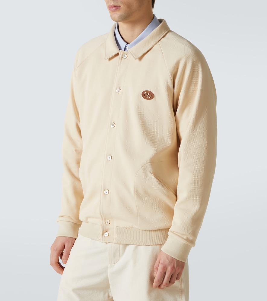 Valentino Cotton-blend Cardigan In Neutral