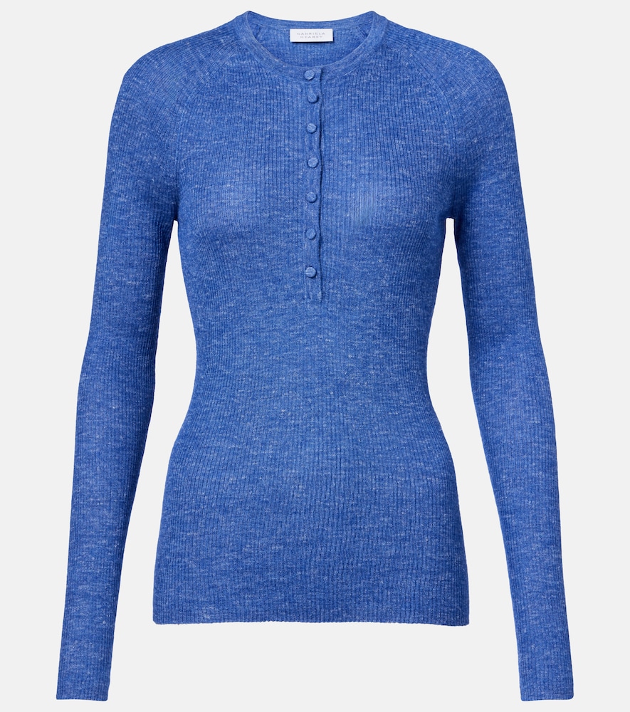 Anges Cashmere, Silk, And Hemp Henley Shirt