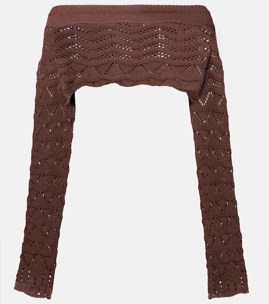 Helena crochet cotton-blend crop top
