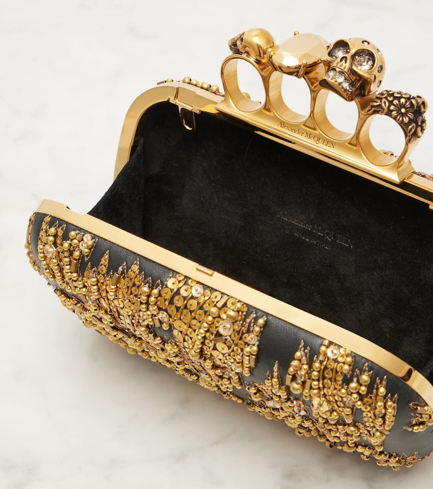 Alexander Mcqueen Verzierte Clutch Knuckle Small Aus Leder