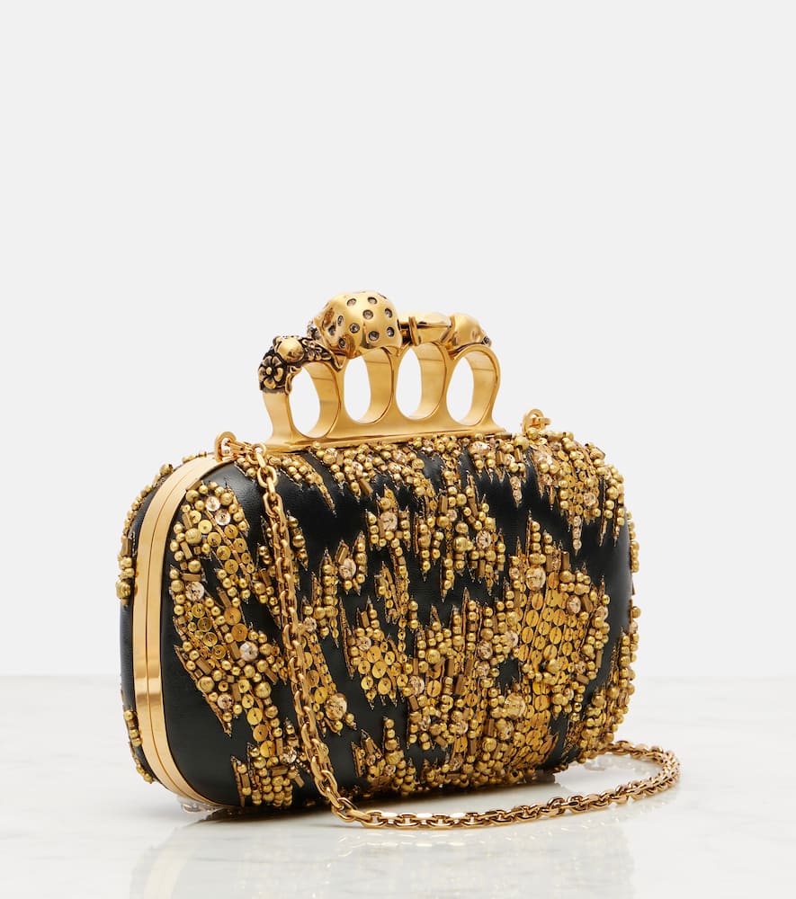 Alexander Mcqueen Verzierte Clutch Knuckle Small Aus Leder