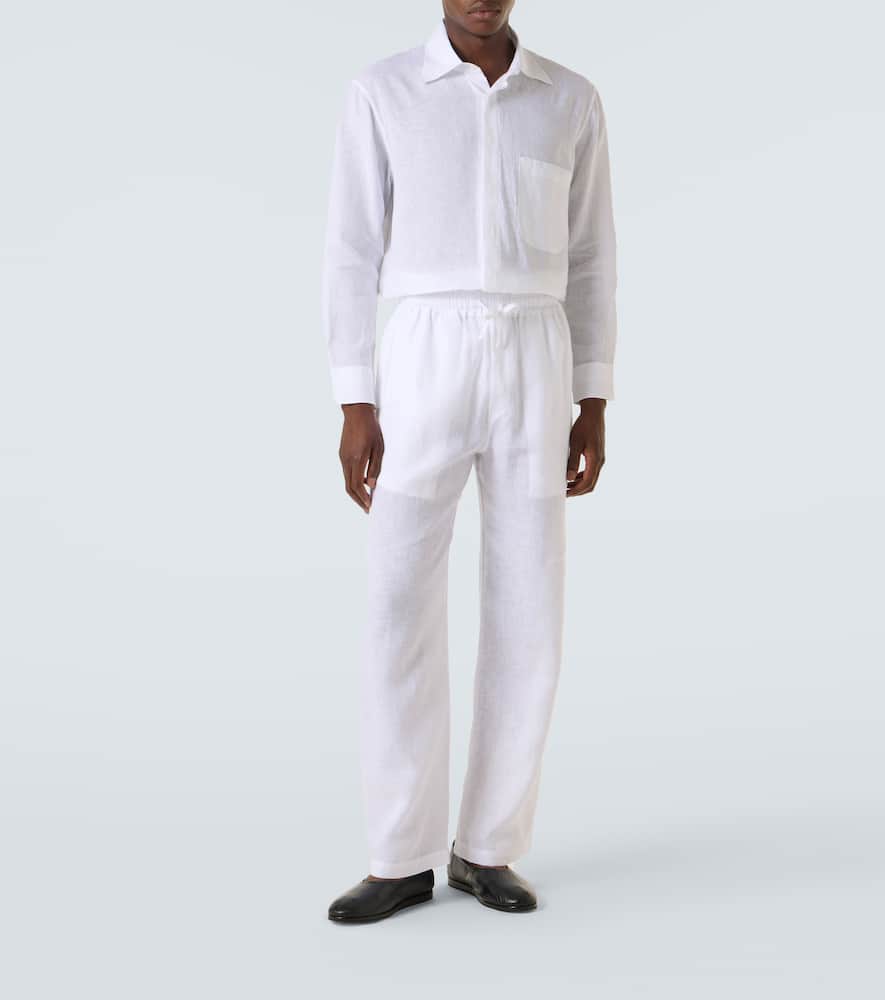 Saman Amel Linen Wide-leg Pants