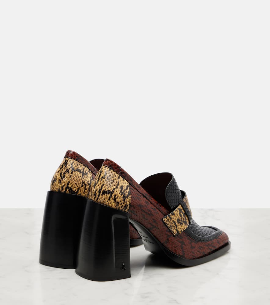 Jimmy Choo Tylor 95 Snake-effect Leather Loafer Pumps In Multi