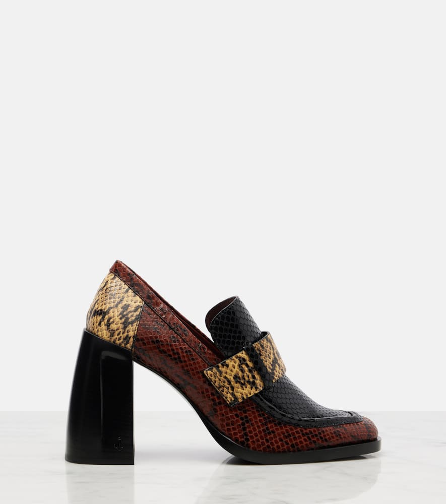 Jimmy Choo Tylor 95 Snake-effect Leather Loafer Pumps In Multi
