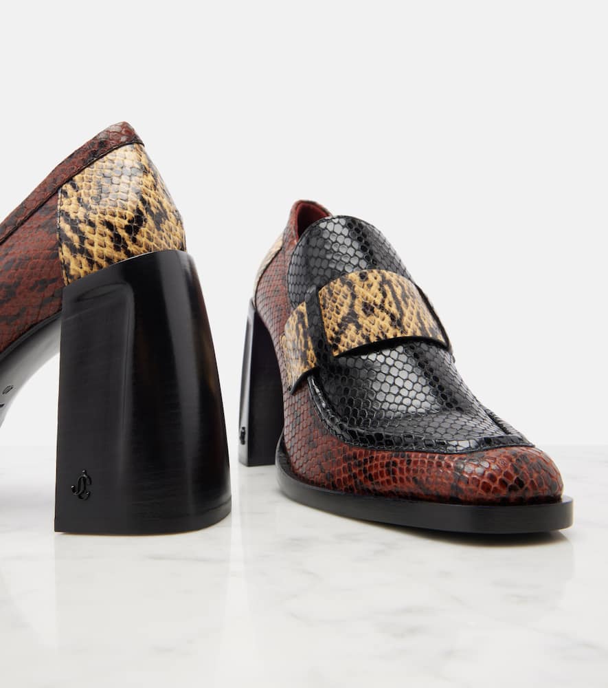 Jimmy Choo Tylor 95 Snake-effect Leather Loafer Pumps In Multi