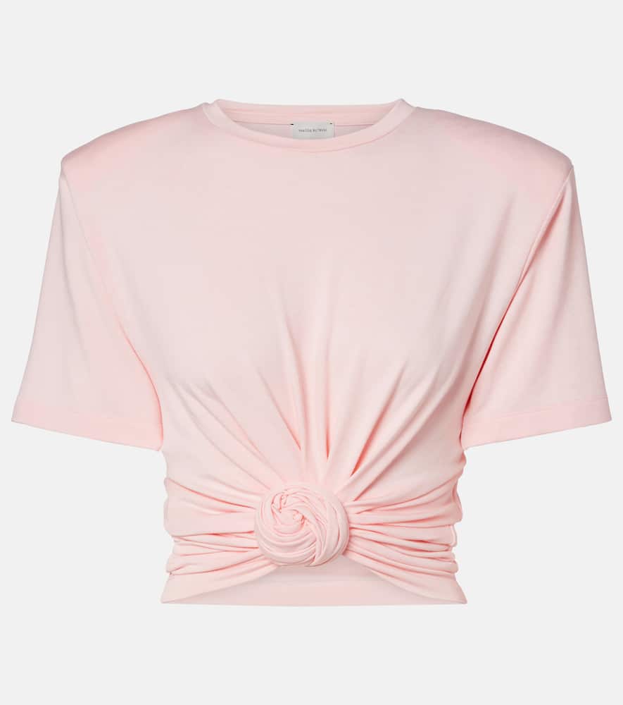 Magda Butrym Knotted Jersey T-shirt In Pink
