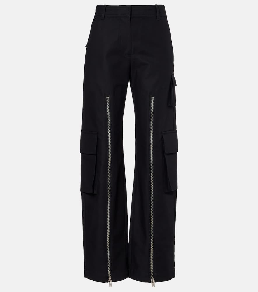 Acne Studios Layered Mid-rise Cotton Satin Pants In Black