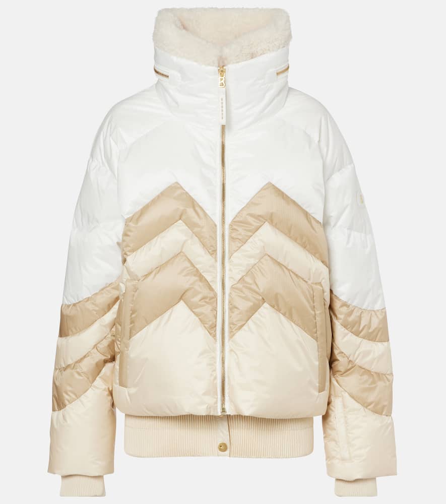 Bogner Valea Chevron-pattern Quilted Ski Jacket In White