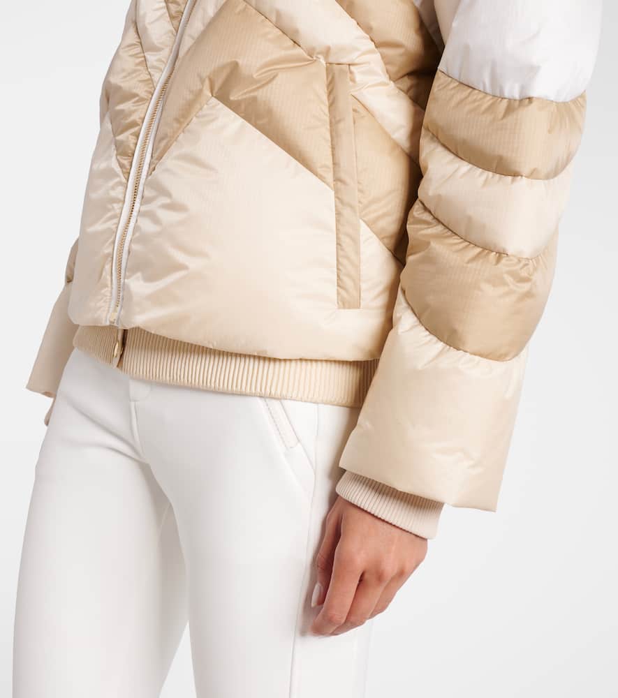 Bogner Valea Chevron-pattern Quilted Ski Jacket In White