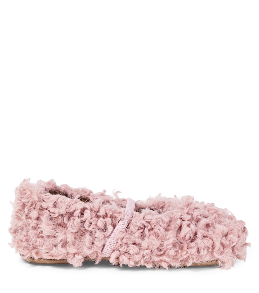 Pèpè Joda Teddy Ballet Flats In Pink