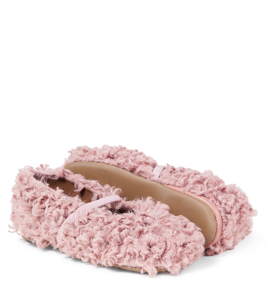Pèpè Joda Teddy Ballet Flats In Pink