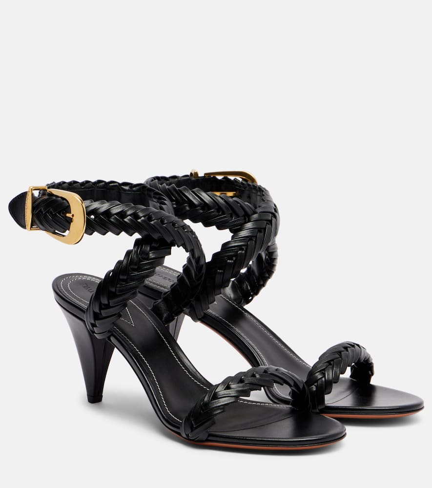 Zimmermann Helix 75 Braided Leather Sandals In Black