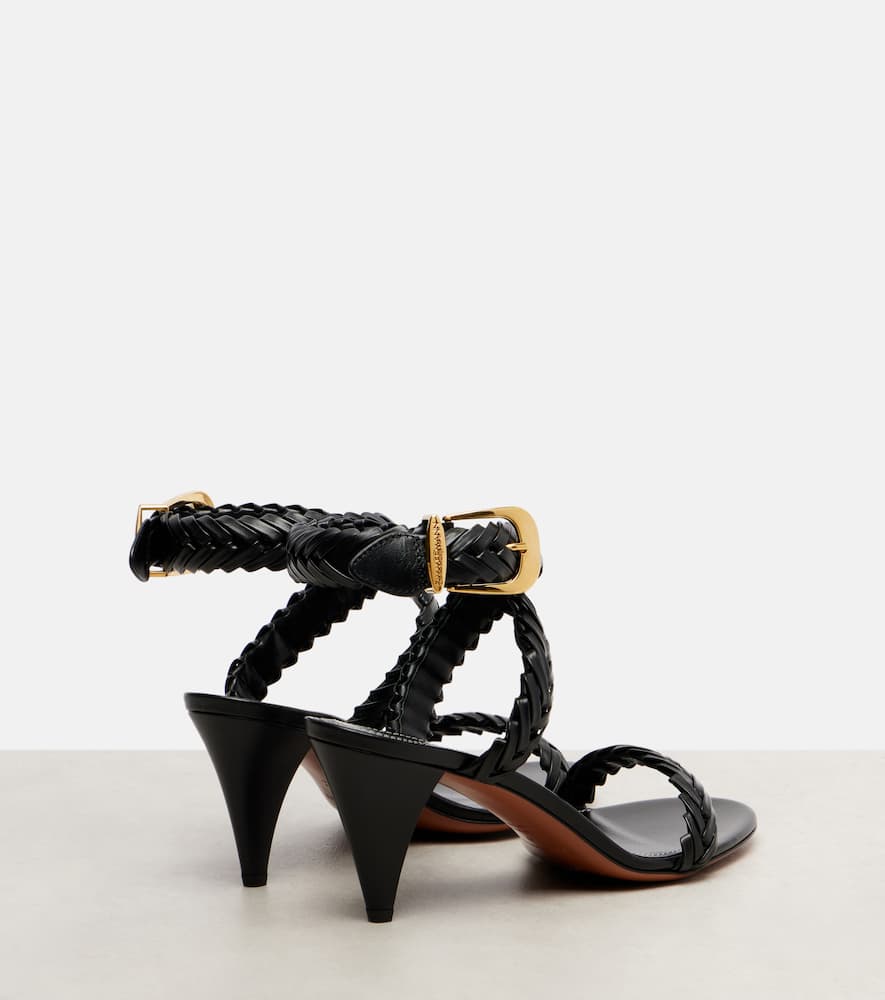 Zimmermann Helix 75 Braided Leather Sandals In Black