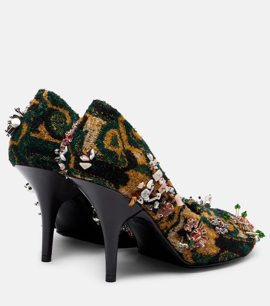  Dries Van Noten Dries Van Noten Embellished Jacquard Pumps 