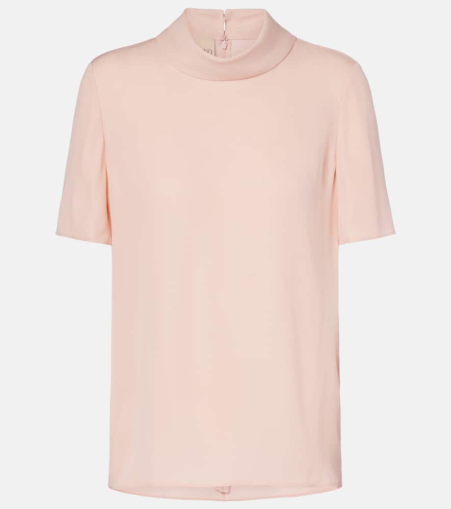 Valentino Silk Georgette Top In Pink