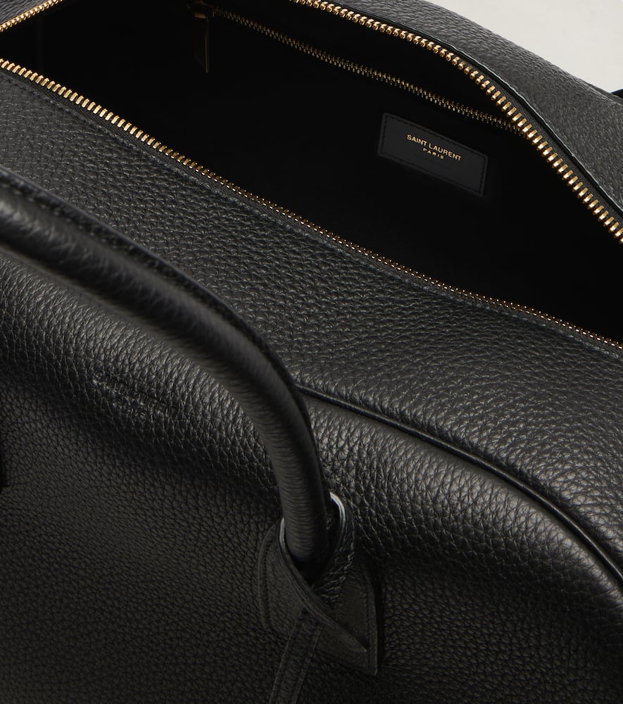 Saint Laurent Leather Tote Bag In Black