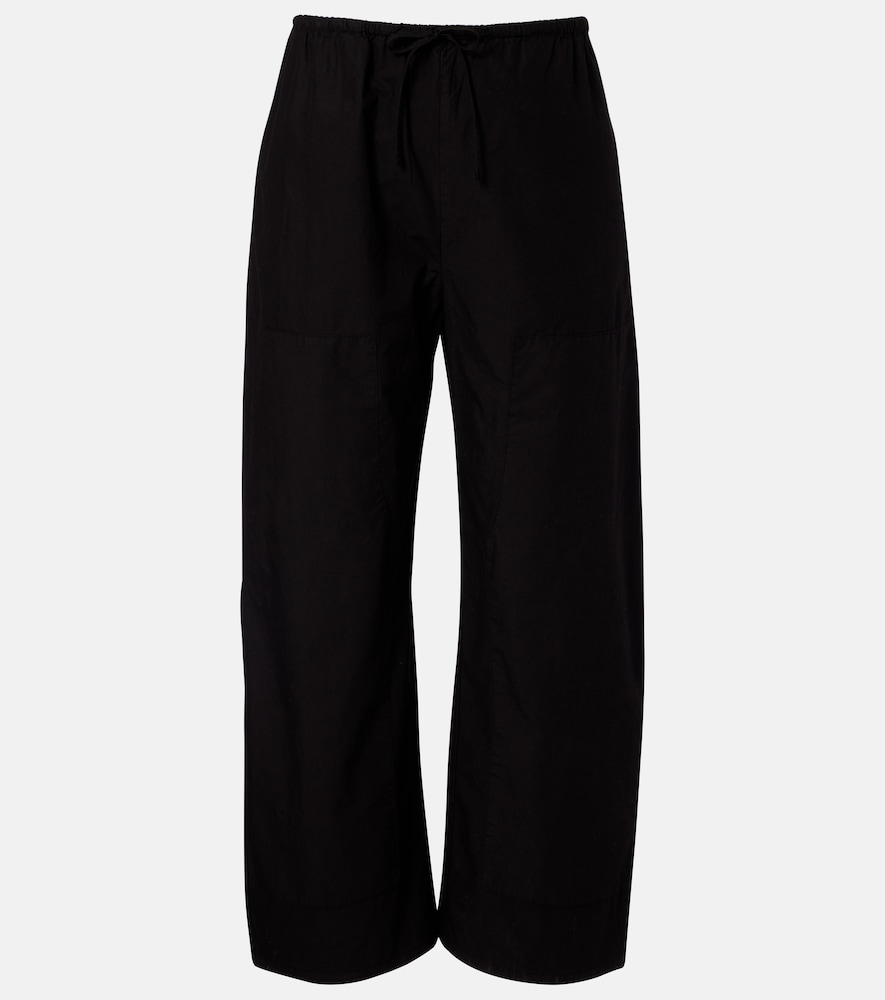 Leset Kyoto cropped cotton wide-leg pants