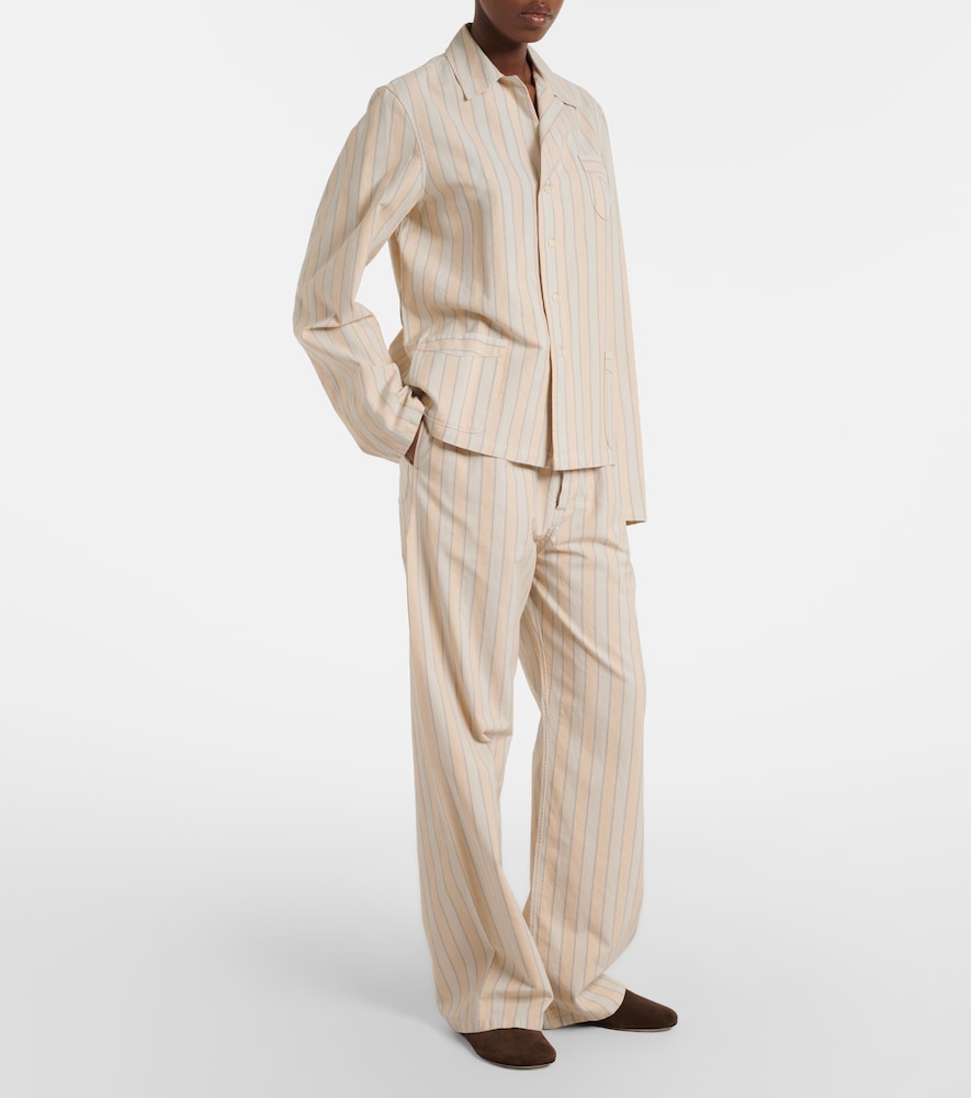 Maison Margiela Striped cotton wide-leg pants
