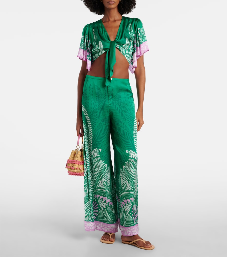 Poupette St Barth Clea printed wide-leg pants