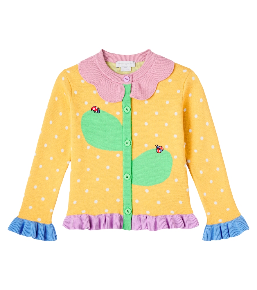 Stella McCartney Kids Polka-dot cotton jacquard cardigan　ステラ マッカートニー キッズ ポルカドット コットン ジャカード カーディガン Stella