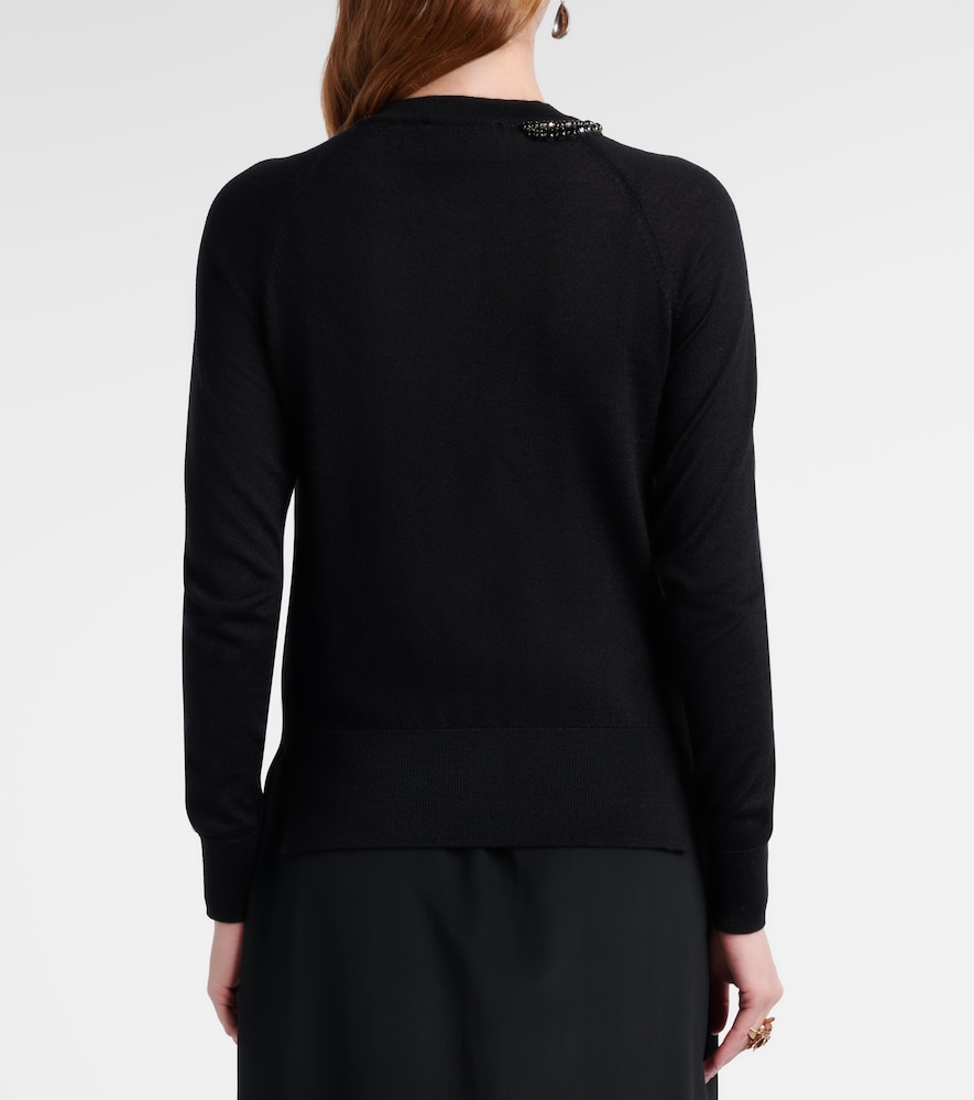  Simone Rocha Simone Rocha Cardigan Aus Wolle Und Seide Mit Kristallen 