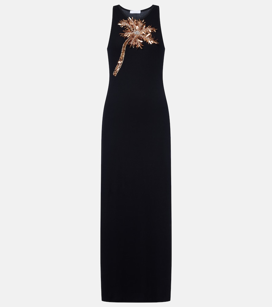 Rabanne Embellished Cotton Blend Maxi Dress