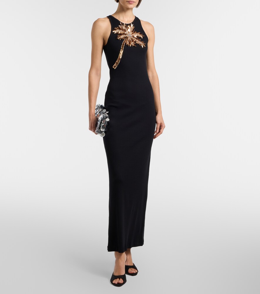  Rabanne Rabanne Verziertes Maxikleid Aus Einem Baumwollgemisch 