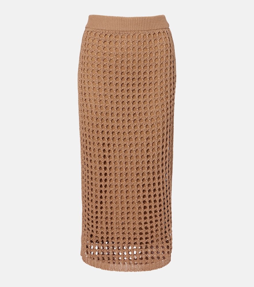 Max Mara Geode open-knit cotton midi skirt