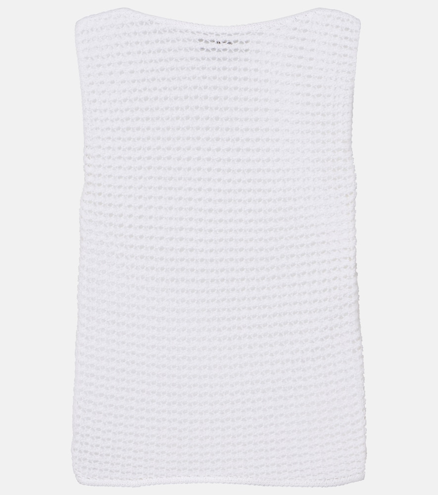 Vince Women's White Crochet Cotton-Blend Top UK Size 14 - Mytheresa