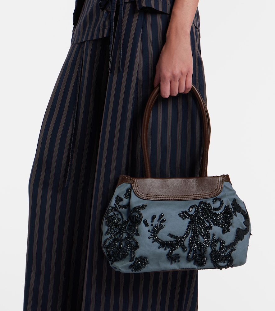 Dries Van Noten Embellished twill shoulder bag
